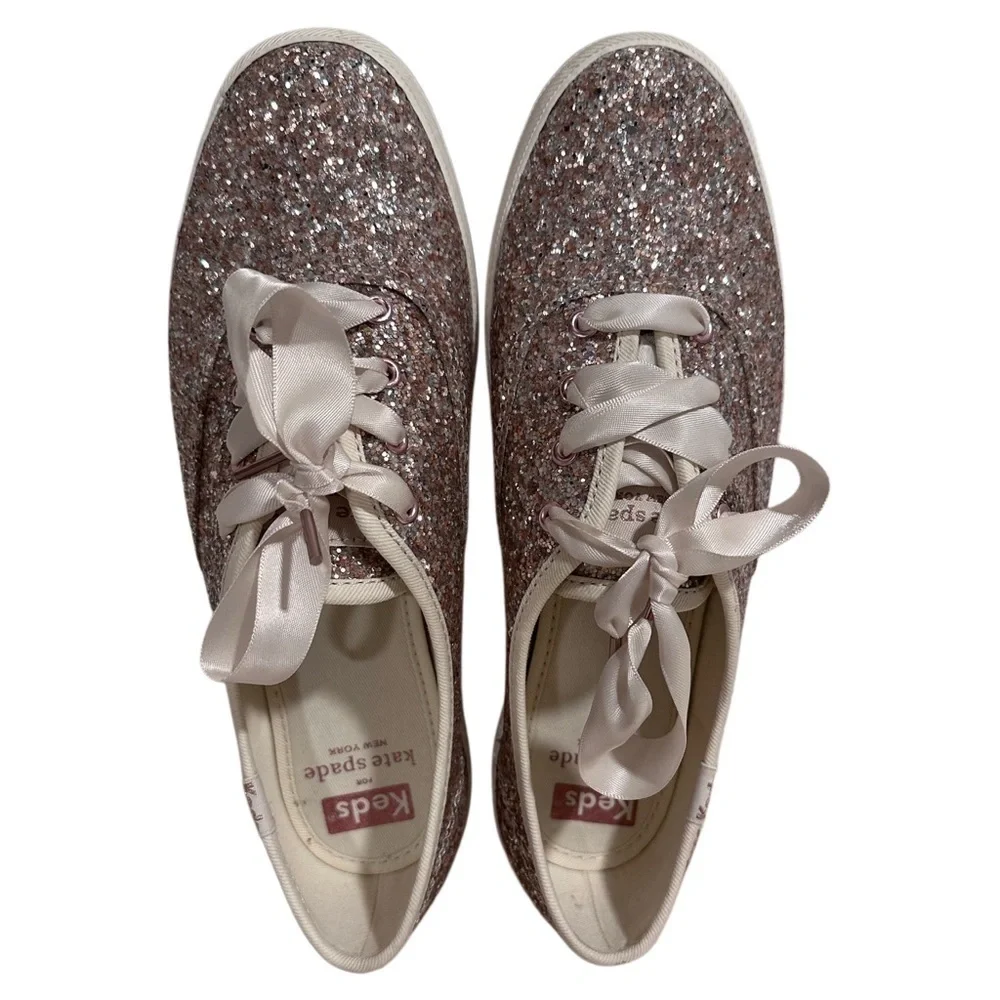 Keds for Kate spade New York Champion Glitter USA 6M Women’s in Box Satin Laces - Picture 5 of 13